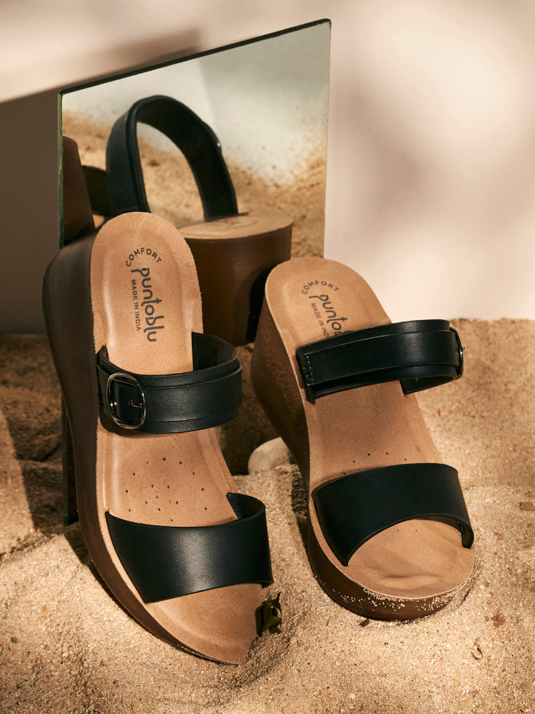     			Puntoblu Black Women's Sandal Heels
