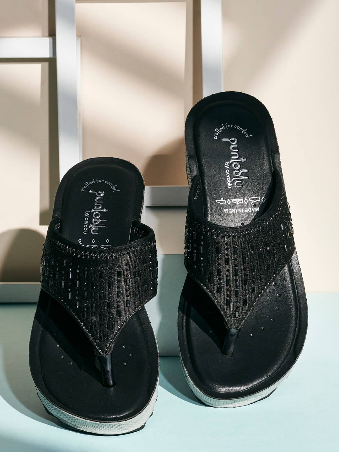     			Puntoblu Black Women's Sandal Heels