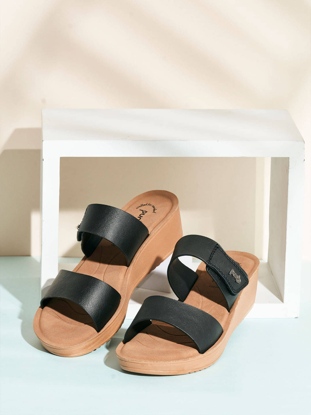     			Puntoblu Black Women's Sandal Heels