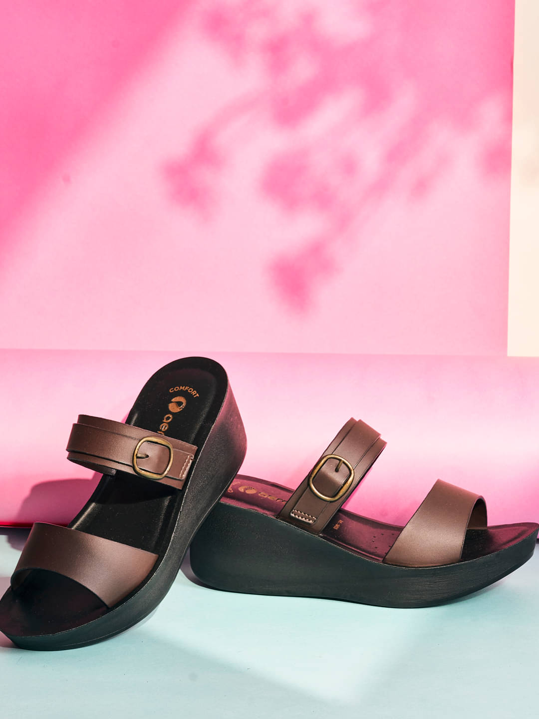     			Puntoblu Brown Women's Sandal Heels