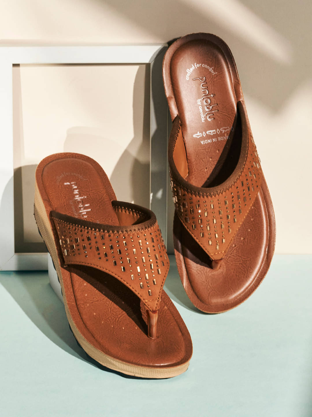     			Puntoblu Tan Women's Sandal Heels