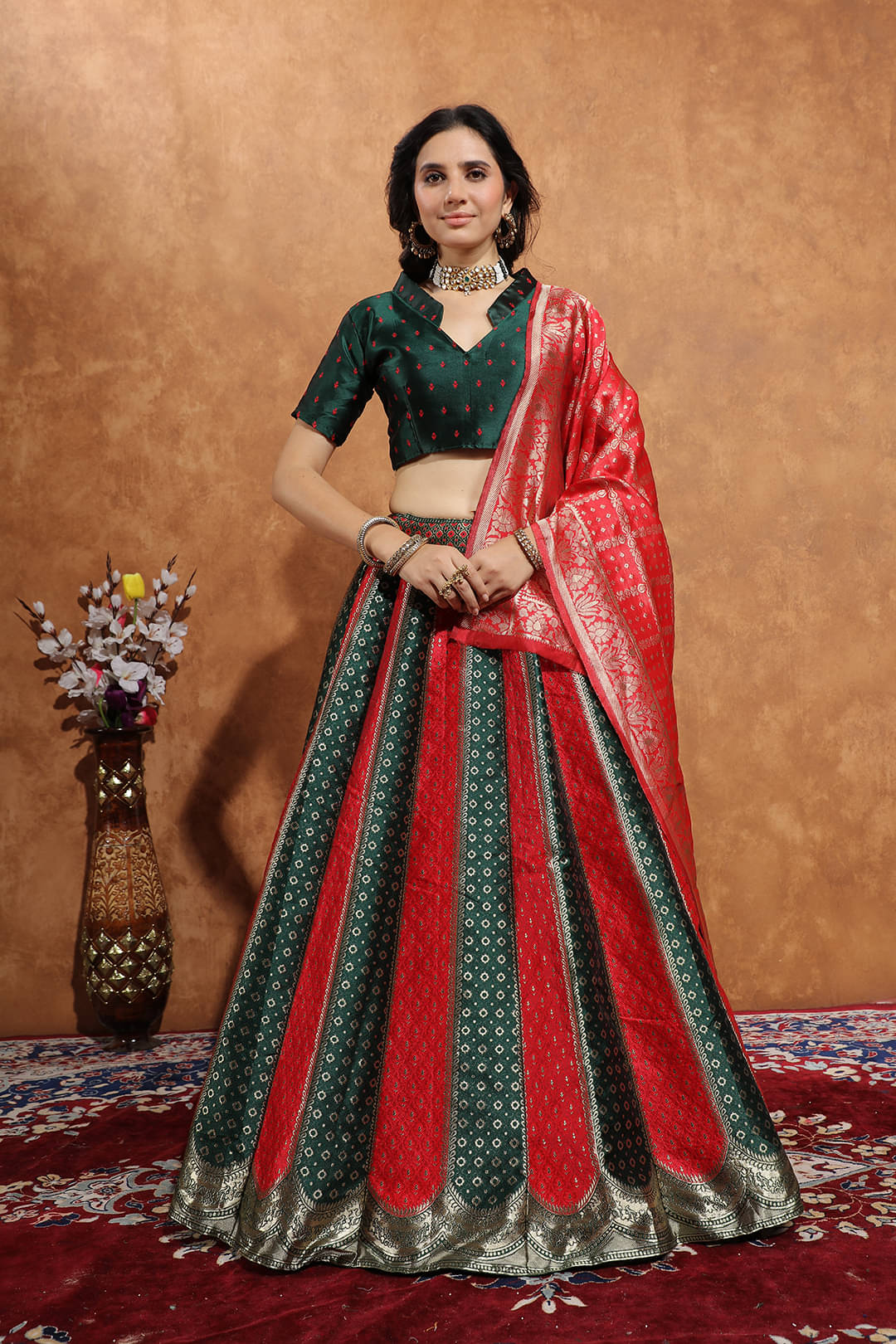 SATVASHIV Women Art Silk Saree Style Semi Stitched Lehenga Choli ( Multicolor ) SATVASHIV Women Art Silk Saree Style Semi Stitched Lehenga Choli ( Multicolor )