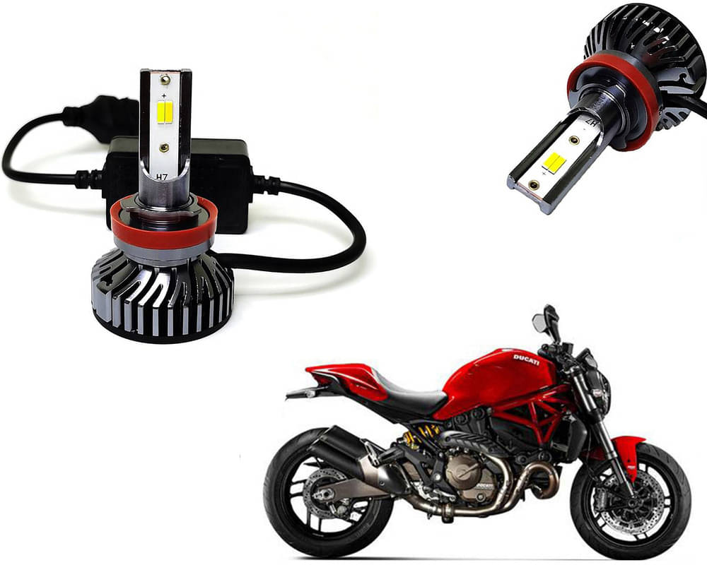     			Selifaur - 4 LED High Brightness Automotive 60W+35W Longer Life With Cooling Fan M3A BB1448 Auto Lighting System H7 H11 Led Headlight Light For - Ducati Monster 821