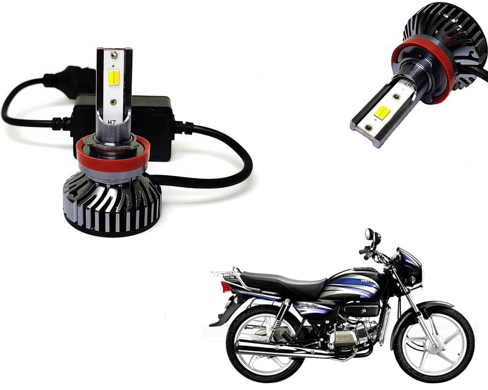     			Selifaur - 4 LED High Brightness Automotive 60W+35W Longer Life With Cooling Fan M3A BB1448 Auto Lighting System H7 H11 Led Headlight Light For - Splendor Pro