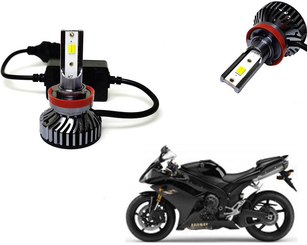     			Selifaur - 4 LED High Brightness Automotive 60W+35W Longer Life With Cooling Fan M3A BB1448 Auto Lighting System H7 H11 Led Headlight Light For - Yamaha YZF R1