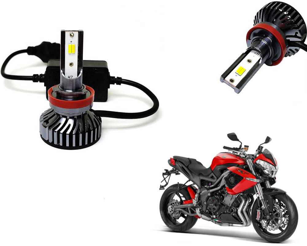     			Selifaur - 4 LED High Brightness Automotive 60W+35W Longer Life With Cooling Fan M3A BB1448 Auto Lighting System H7 H11 Led Headlight Light For - DSK Benelli TNT R