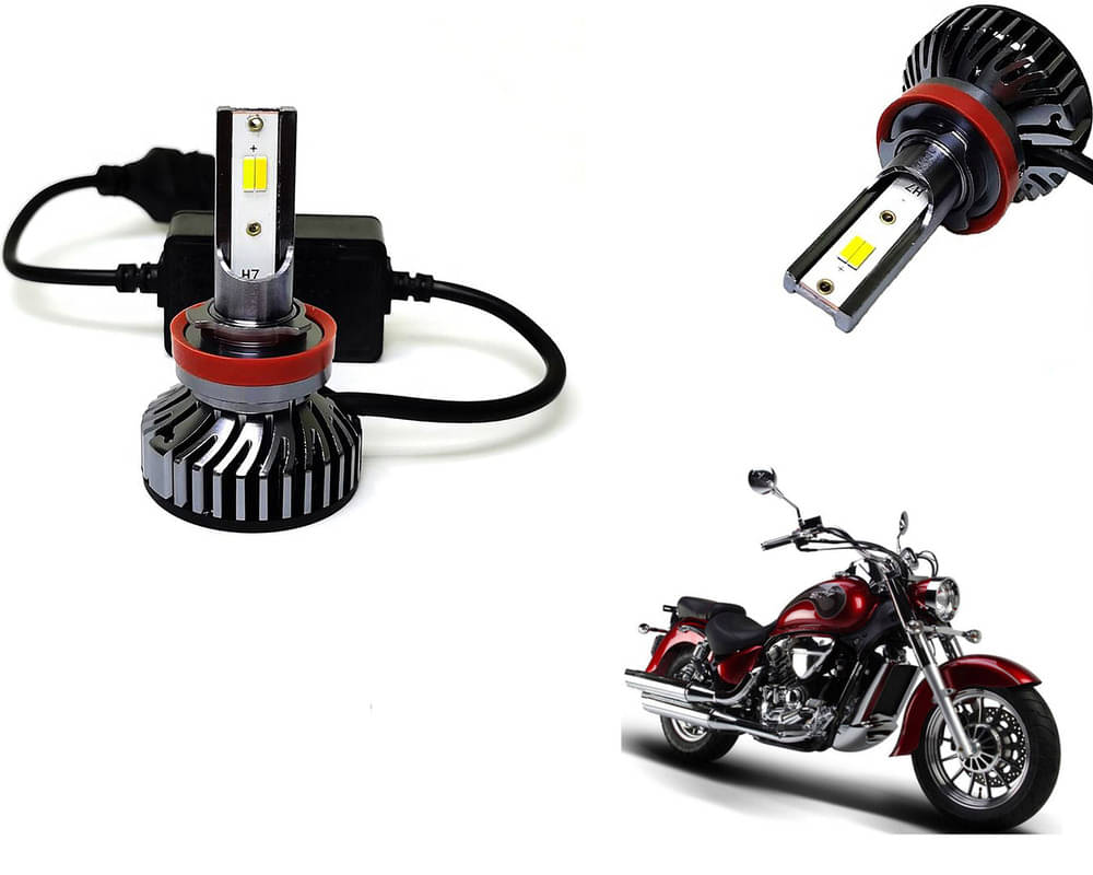     			Selifaur - 4 LED High Brightness Automotive 60W+35W Longer Life With Cooling Fan M3A BB1448 Auto Lighting System H7 H11 Led Headlight Light For - Hyosung ST7