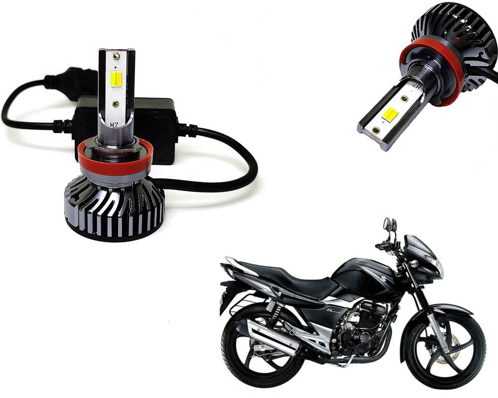     			Selifaur - 4 LED High Brightness Automotive 60W+35W Longer Life With Cooling Fan M3A BB1448 Auto Lighting System H7 H11 Led Headlight Light For - Suzuki GS 150R