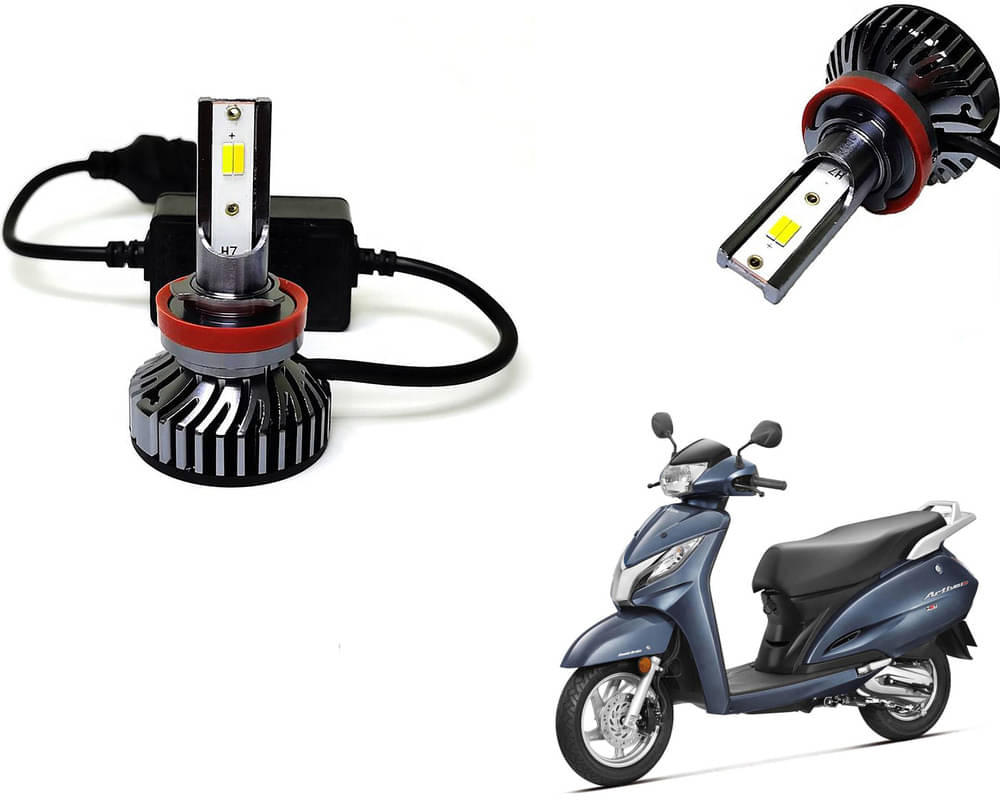 Selifaur - 4 LED High Brightness Automotive 60W+35W Longer Life With Cooling Fan M3A BB1448 Auto Lighting System H7 H11 Led Headlight Light For - Activa 125 Selifaur - 4 LED High Brightness Automotive 60W+35W Longer Life With Cooling Fan M3A BB1448 Auto Lighting System H7 H11 Led Headlight Light For - Activa 125