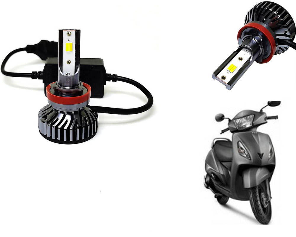     			Selifaur - 4 LED High Brightness Automotive 60W+35W Longer Life With Cooling Fan M3A BB1448 Auto Lighting System H7 H11 Led Headlight Light For - TVS Jupiter