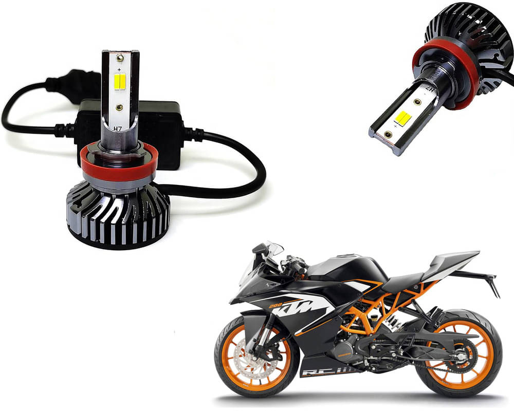     			Selifaur - 4 LED High Brightness Automotive 60W+35W Longer Life With Cooling Fan M3A BB1448 Auto Lighting System H7 H11 Led Headlight Light For - KTM RC 200