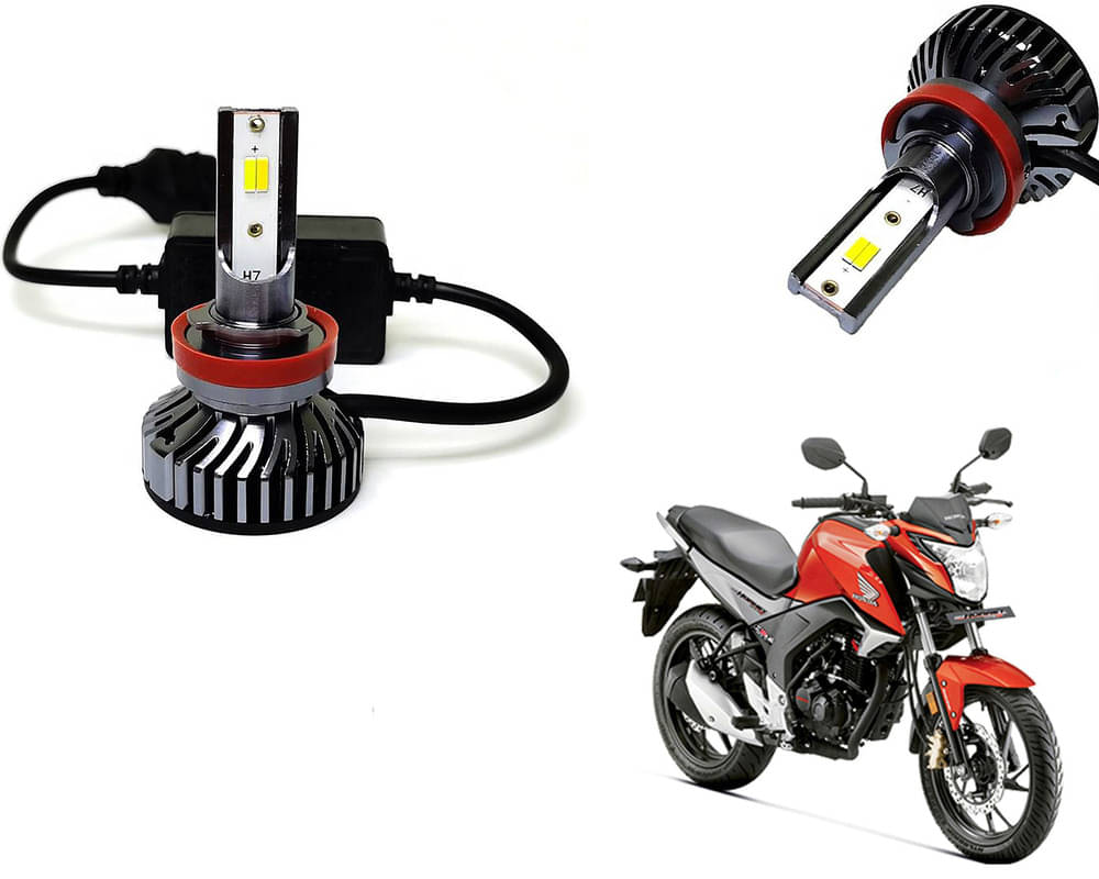     			Selifaur - 4 LED High Brightness Automotive 60W+35W Longer Life With Cooling Fan M3A BB1448 Auto Lighting System H7 H11 Led Headlight Light For - CB Hornet 160R