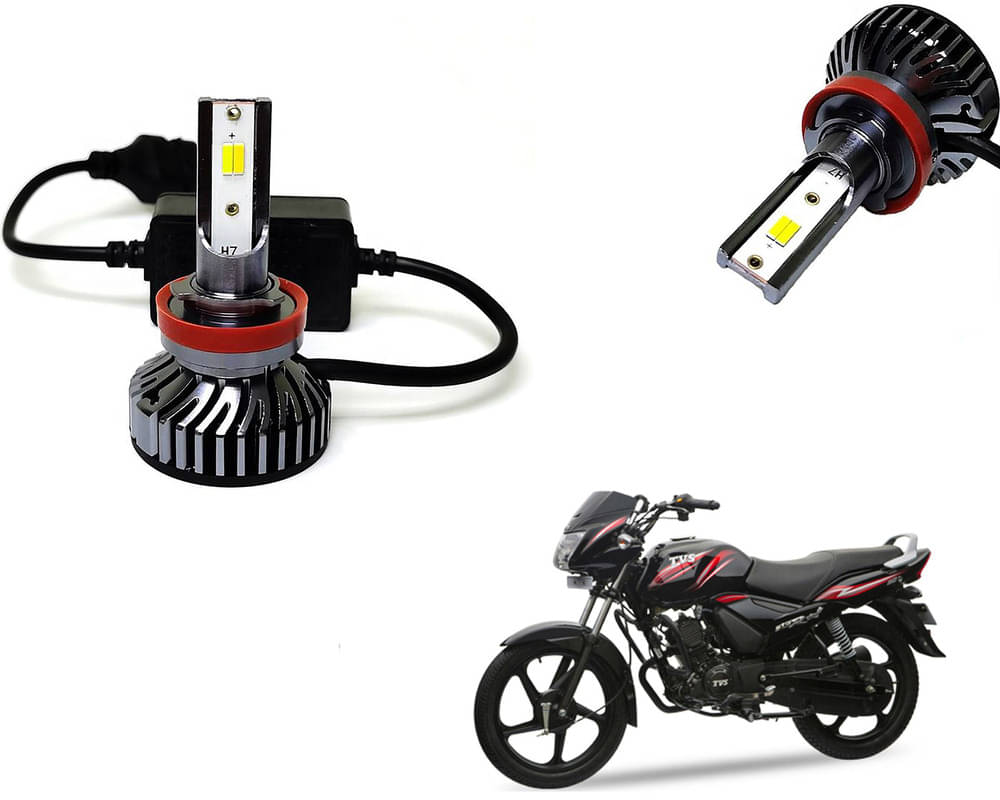     			Selifaur - 4 LED High Brightness Automotive 60W+35W Longer Life With Cooling Fan M3A BB1448 Auto Lighting System H7 H11 Led Headlight Light For - TVS Star