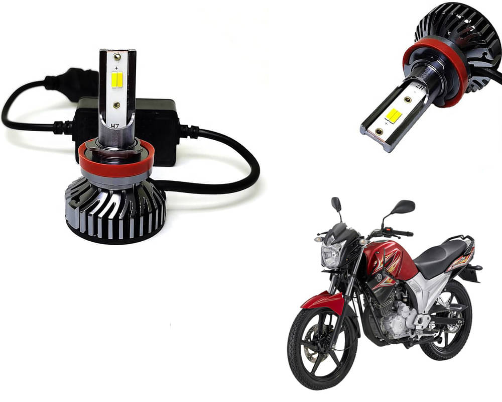     			Selifaur - 4 LED High Brightness Automotive 60W+35W Longer Life With Cooling Fan M3A BB1448 Auto Lighting System H7 H11 Led Headlight Light For - Yamaha SS 125