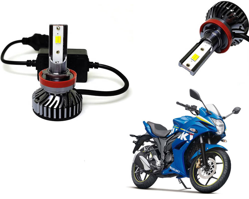     			Selifaur - 4 LED High Brightness Automotive 60W+35W Longer Life With Cooling Fan M3A BB1448 Auto Lighting System H7 H11 Led Headlight Light For - Suzuki Gixxer SF
