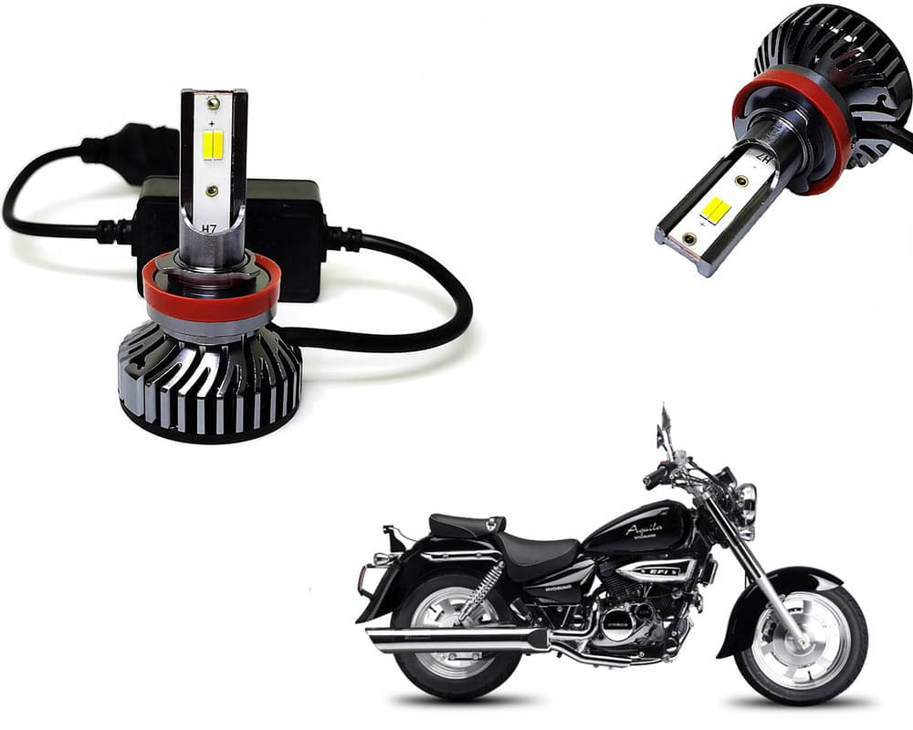     			Selifaur - 4 LED High Brightness Automotive 60W+35W Longer Life With Cooling Fan M3A BB1448 Auto Lighting System H7 H11 Led Headlight Light For - Hyosung Aquila 250