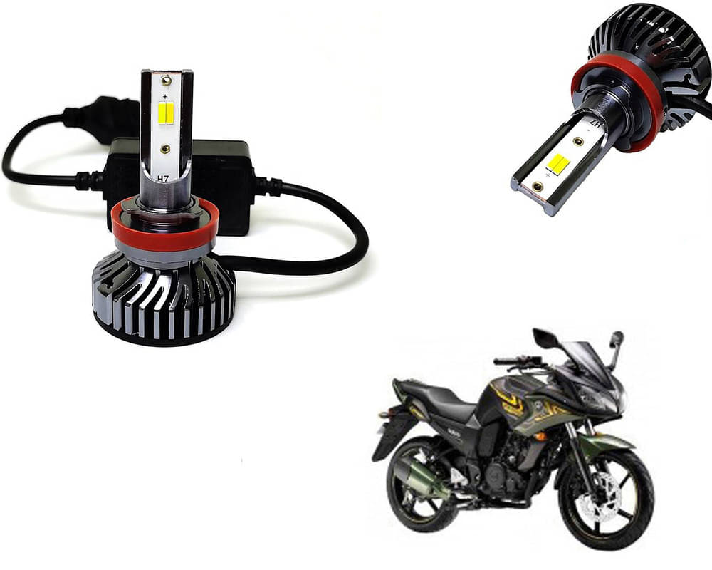     			Selifaur - 4 LED High Brightness Automotive 60W+35W Longer Life With Cooling Fan M3A BB1448 Auto Lighting System H7 H11 Led Headlight Light For - Yamaha Fazer