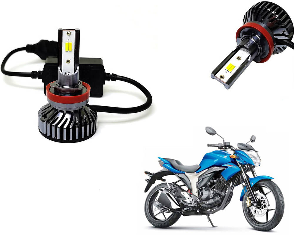     			Selifaur - 4 LED High Brightness Automotive 60W+35W Longer Life With Cooling Fan M3A BB1448 Auto Lighting System H7 H11 Led Headlight Light For - Suzuki Gixxer