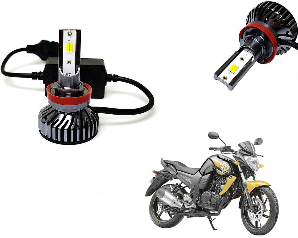    			Selifaur - 4 LED High Brightness Automotive 60W+35W Longer Life With Cooling Fan M3A BB1448 Auto Lighting System H7 H11 Led Headlight Light For - Yamaha FZ-S