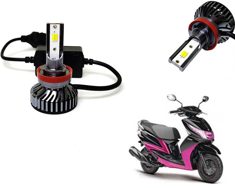     			Selifaur - 4 LED High Brightness Automotive 60W+35W Longer Life With Cooling Fan M3A BB1448 Auto Lighting System H7 H11 Led Headlight Light For - Yamaha Ray