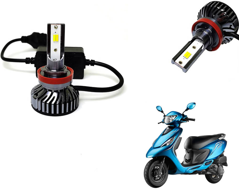     			Selifaur - 4 LED High Brightness Automotive 60W+35W Longer Life With Cooling Fan M3A BB1448 Auto Lighting System H7 H11 Led Headlight Light For - TVS Zest