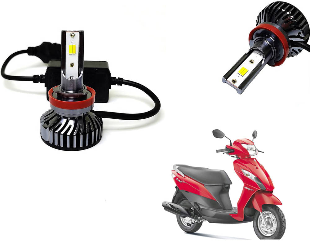     			Selifaur - 4 LED High Brightness Automotive 60W+35W Longer Life With Cooling Fan M3A BB1448 Auto Lighting System H7 H11 Led Headlight Light For - Suzuki Let's