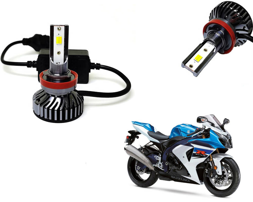     			Selifaur - 4 LED High Brightness Automotive 60W+35W Longer Life With Cooling Fan M3A BB1448 Auto Lighting System H7 H11 Led Headlight Light For - Suzuki GSX