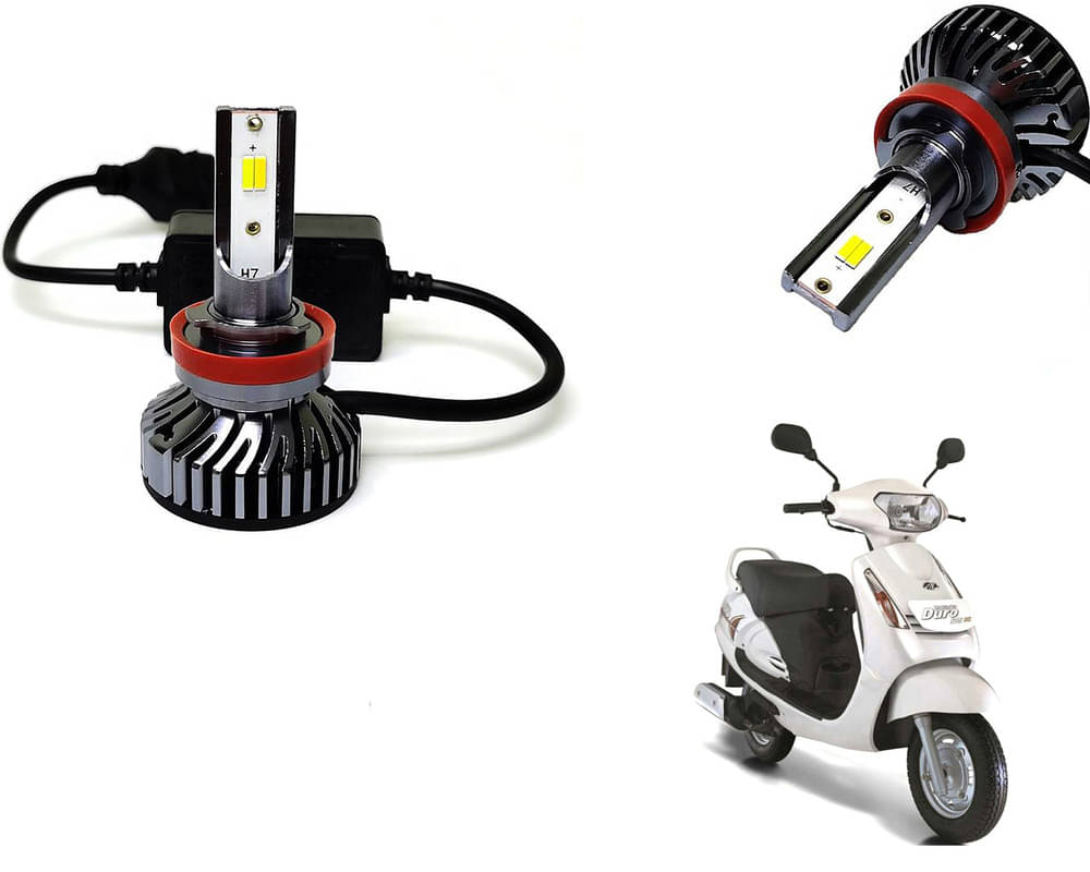     			Selifaur - 4 LED High Brightness Automotive 60W+35W Longer Life With Cooling Fan M3A BB1448 Auto Lighting System H7 H11 Led Headlight Light For - Mahindra Duro