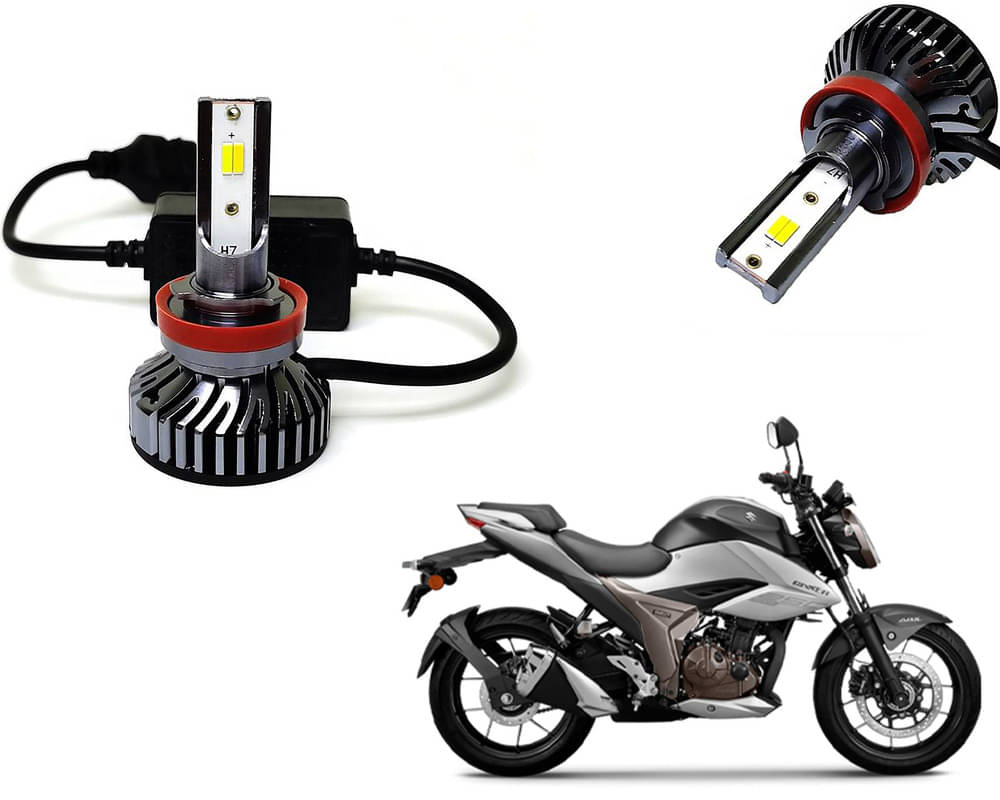    			Selifaur - 4 LED High Brightness Automotive 60W+35W Longer Life With Cooling Fan M3A BB1448 Auto Lighting System H7 H11 Led Headlight Light For - Suzuki Gixxer 250