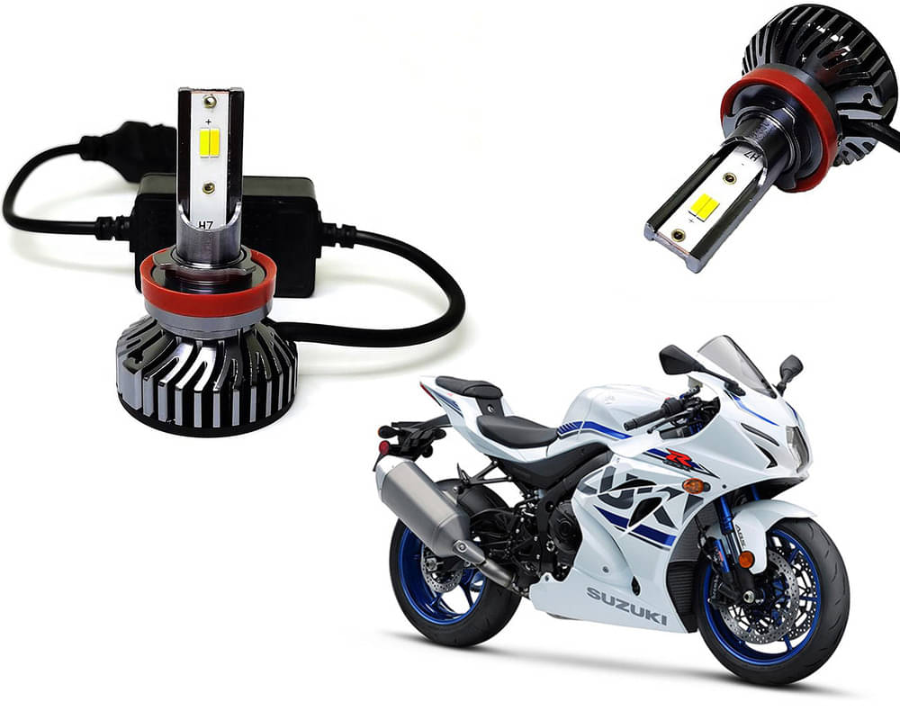     			Selifaur - 4 LED High Brightness Automotive 60W+35W Longer Life With Cooling Fan M3A BB1448 Auto Lighting System H7 H11 Led Headlight Light For - Suzuki GSX-R1000R