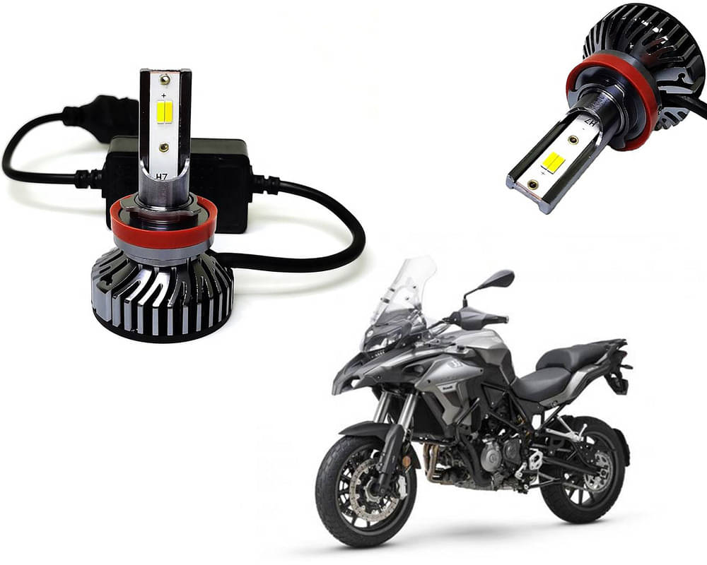     			Selifaur - 4 LED High Brightness Automotive 60W+35W Longer Life With Cooling Fan M3A BB1448 Auto Lighting System H7 H11 Led Headlight Light For - Benelli TRK 502