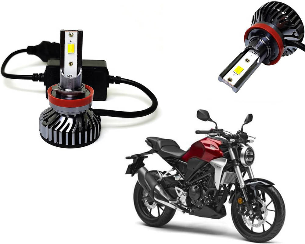     			Selifaur - 4 LED High Brightness Automotive 60W+35W Longer Life With Cooling Fan M3A BB1448 Auto Lighting System H7 H11 Led Headlight Light For - Honda CB300R