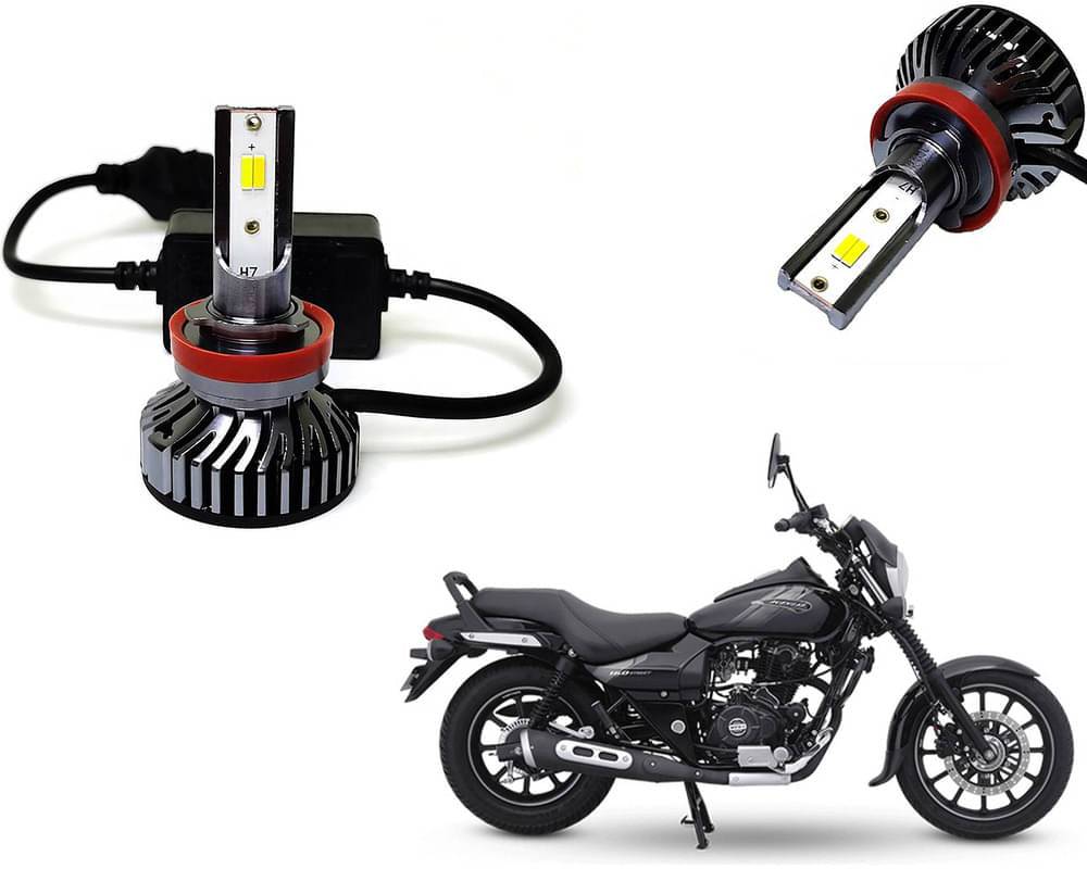     			Selifaur - 4 LED High Brightness Automotive 60W+35W Longer Life With Cooling Fan M3A BB1448 Auto Lighting System H7 H11 Led Headlight Light For - Bajaj Avenger Street 160