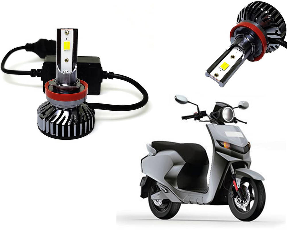     			Selifaur - 4 LED High Brightness Automotive 60W+35W Longer Life With Cooling Fan M3A BB1448 Auto Lighting System H7 H11 Led Headlight Light For - 22Kymco Flow