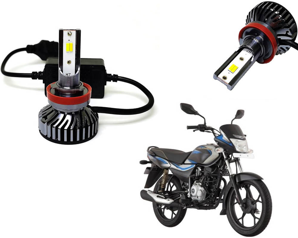     			Selifaur - 4 LED High Brightness Automotive 60W+35W Longer Life With Cooling Fan M3A BB1448 Auto Lighting System H7 H11 Led Headlight Light For - Bajaj Platina 110