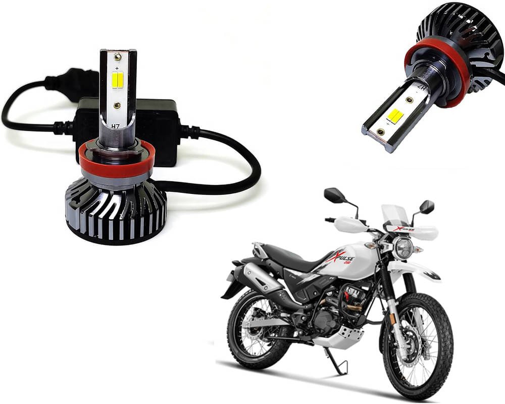 Selifaur - 4 LED High Brightness Automotive 60W+35W Longer Life With Cooling Fan M3A BB1448 Auto Lighting System H7 H11 Led Headlight Light For - Hero XPulse 200     			Selifaur - 4 LED High Brightness Automotive 60W+35W Longer Life With Cooling Fan M3A BB1448 Auto Lighting System H7 H11 Led Headlight Light For - Hero XPulse 200