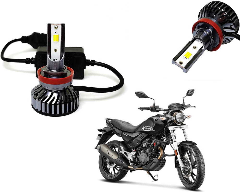     			Selifaur - 4 LED High Brightness Automotive 60W+35W Longer Life With Cooling Fan M3A BB1448 Auto Lighting System H7 H11 Led Headlight Light For - Hero XPulse 200T