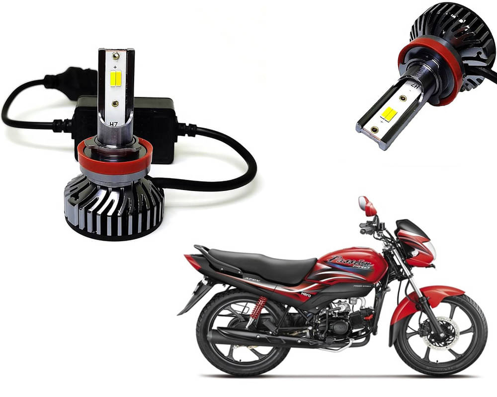     			Selifaur - 4 LED High Brightness Automotive 60W+35W Longer Life With Cooling Fan M3A BB1448 Auto Lighting System H7 H11 Led Headlight Light For - Hero Passion Pro i3S