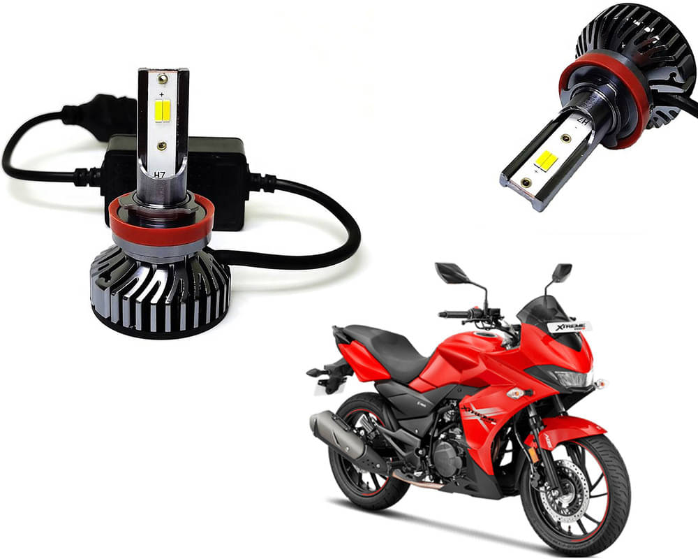     			Selifaur - 4 LED High Brightness Automotive 60W+35W Longer Life With Cooling Fan M3A BB1448 Auto Lighting System H7 H11 Led Headlight Light For - Hero Xtreme 200S