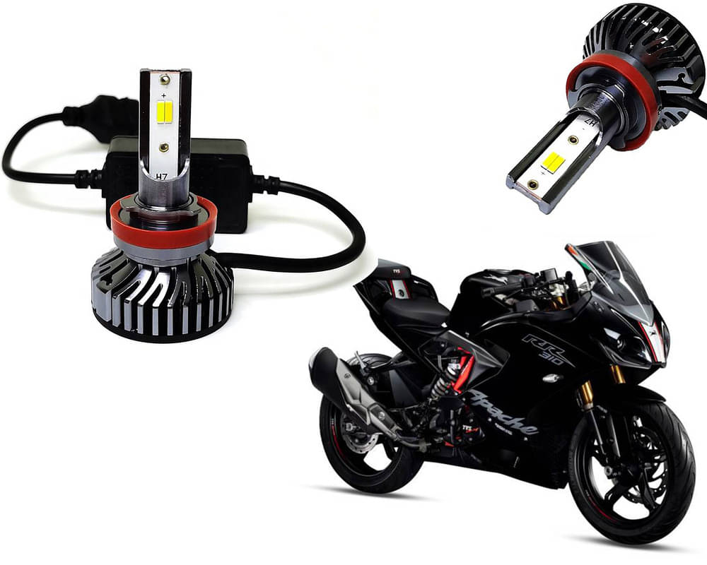 Selifaur - 4 LED High Brightness Automotive 60W+35W Longer Life With Cooling Fan M3A BB1448 Auto Lighting System H7 H11 Led Headlight Light For - TVS Apache RR 310 Selifaur - 4 LED High Brightness Automotive 60W+35W Longer Life With Cooling Fan M3A BB1448 Auto Lighting System H7 H11 Led Headlight Light For - TVS Apache RR 310