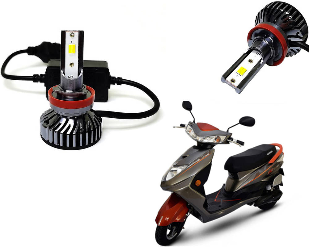     			Selifaur - 4 LED High Brightness Automotive 60W+35W Longer Life With Cooling Fan M3A BB1448 Auto Lighting System H7 H11 Led Headlight Light For - Okinawa Ridge Plus