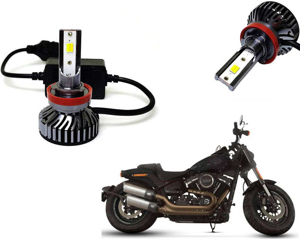     			Selifaur - 4 LED High Brightness Automotive 60W+35W Longer Life With Cooling Fan M3A BB1448 Auto Lighting System H7 H11 Led Headlight Light For - Harley-Davidson Fat Bob