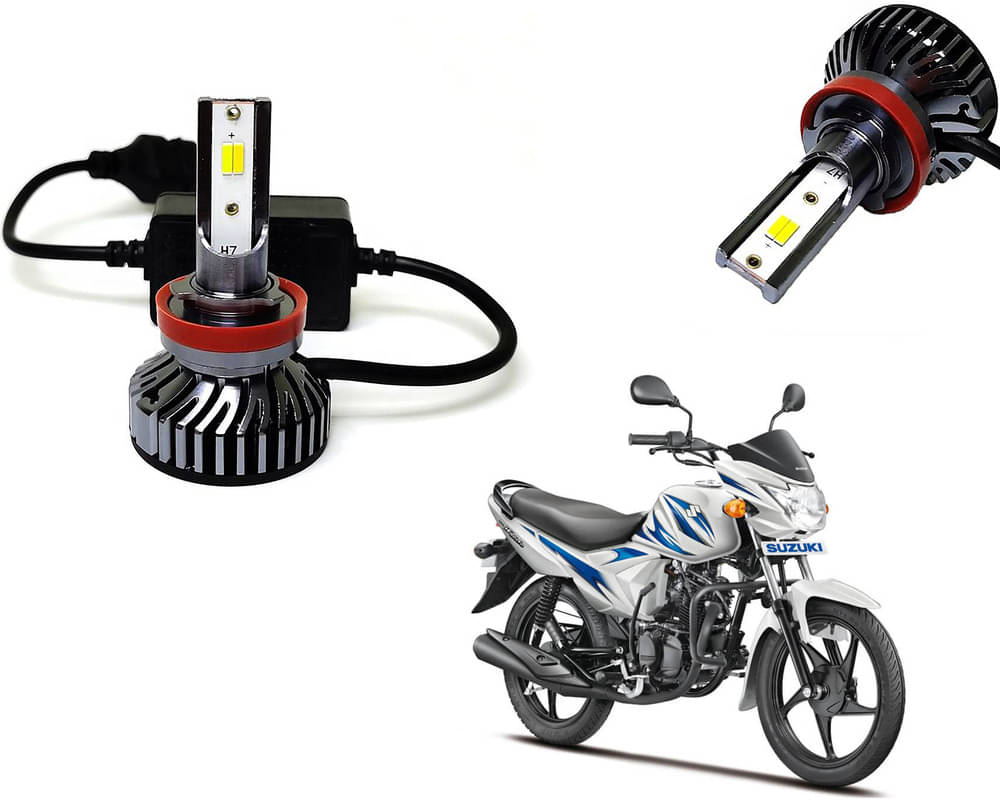     			Selifaur - 4 LED High Brightness Automotive 60W+35W Longer Life With Cooling Fan M3A BB1448 Auto Lighting System H7 H11 Led Headlight Light For - Suzuki Hayate EP