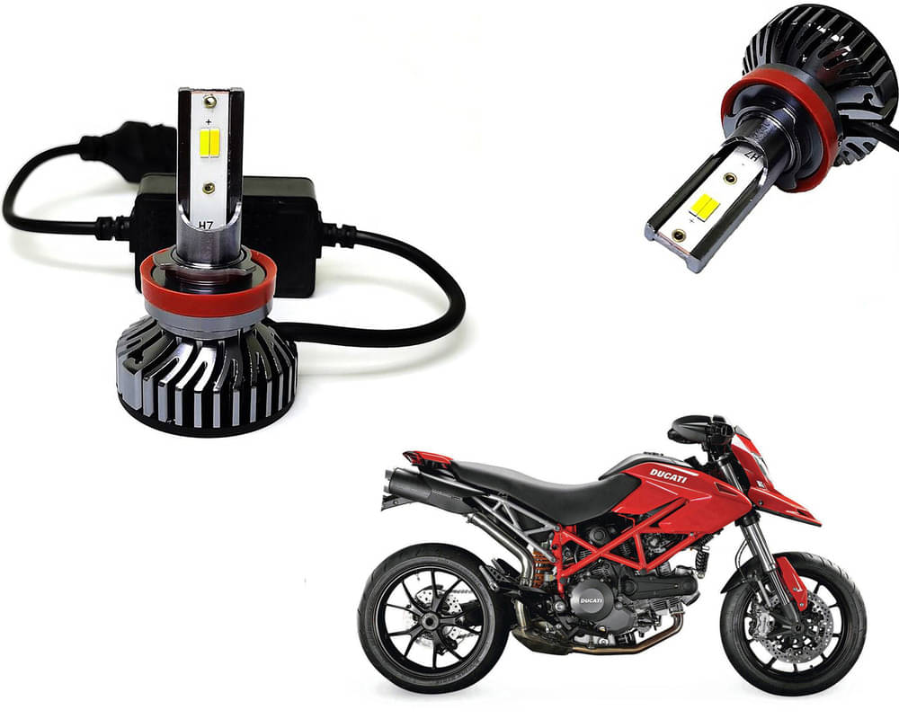     			Selifaur - 4 LED High Brightness Automotive 60W+35W Longer Life With Cooling Fan M3A BB1448 Auto Lighting System H7 H11 Led Headlight Light For - Ducati Hypermotard