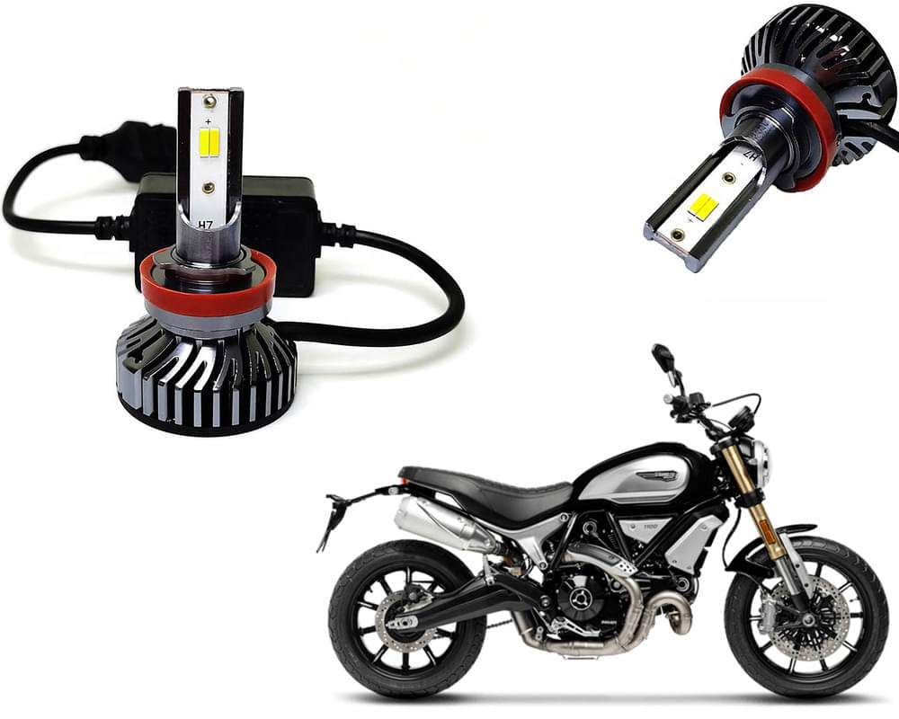     			Selifaur - 4 LED High Brightness Automotive 60W+35W Longer Life With Cooling Fan M3A BB1448 Auto Lighting System H7 H11 Led Headlight Light For - Ducati Scrambler 1100