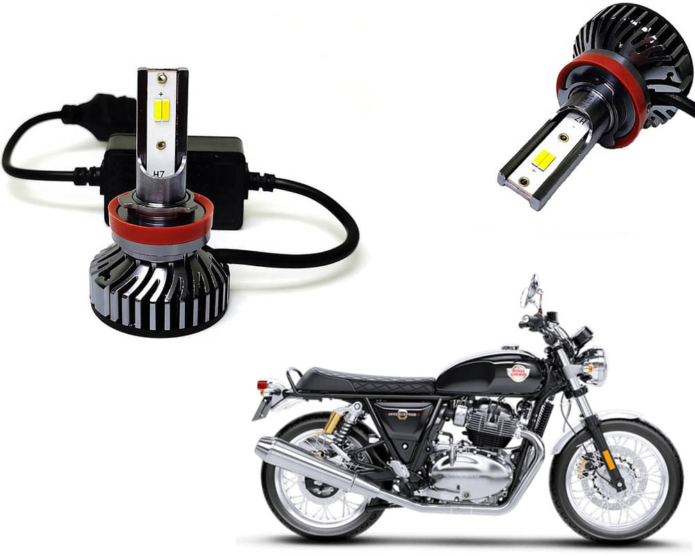 Selifaur - 4 LED High Brightness Automotive 60W+35W Longer Life With Cooling Fan M3A BB1448 Auto Lighting System H7 H11 Led Headlight Light For - Royal Enfield Interceptor 650 Selifaur - 4 LED High Brightness Automotive 60W+35W Longer Life With Cooling Fan M3A BB1448 Auto Lighting System H7 H11 Led Headlight Light For - Royal Enfield Interceptor 650