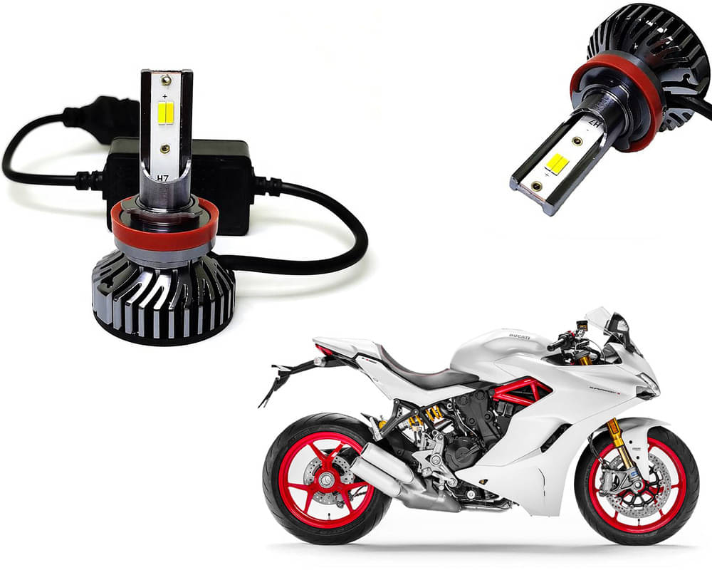     			Selifaur - 4 LED High Brightness Automotive 60W+35W Longer Life With Cooling Fan M3A BB1448 Auto Lighting System H7 H11 Led Headlight Light For - Ducati SuperSport