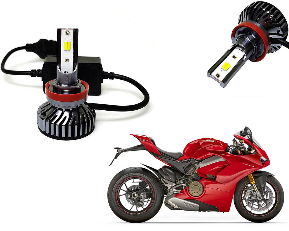     			Selifaur - 4 LED High Brightness Automotive 60W+35W Longer Life With Cooling Fan M3A BB1448 Auto Lighting System H7 H11 Led Headlight Light For - Ducati Panigale V4 S