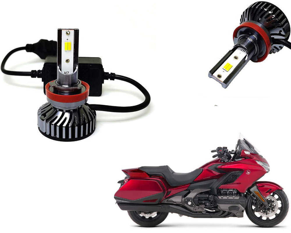     			Selifaur - 4 LED High Brightness Automotive 60W+35W Longer Life With Cooling Fan M3A BB1448 Auto Lighting System H7 H11 Led Headlight Light For - Honda Gold Wing