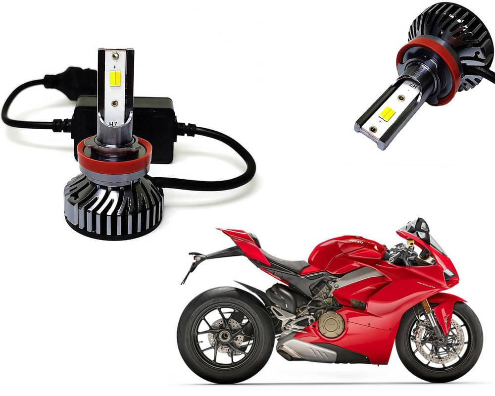     			Selifaur - 4 LED High Brightness Automotive 60W+35W Longer Life With Cooling Fan M3A BB1448 Auto Lighting System H7 H11 Led Headlight Light For - Ducati Panigale V4